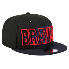 Atlanta Braves Splatter 9FIFTY Snapback Hat - Black | New Era