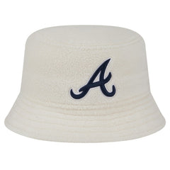 Atlanta Braves Women's Chrome Cozy Bucket Hat - White | New Era