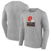 Cleveland Browns Team Lockup Long Sleeve T-Shirt - Gray for sale