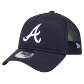 Atlanta Braves 9FORTY A-Frame Trucker Adjustable Hat - Navy | New Era