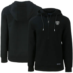 Las Vegas Raiders Cutter & Buck Primary Mark Roam Eco Recycled Half-Zip Pullover Hoodie - Black sale