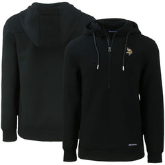 Minnesota Vikings Cutter & Buck Primary Mark Roam Eco Recycled Half-Zip Pullover Hoodie - Black for sale