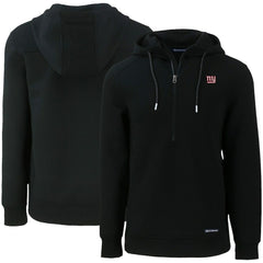 New York Giants Cutter & Buck Primary Mark Roam Eco Recycled Half-Zip Pullover Hoodie - Black on sale