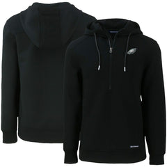 Philadelphia Eagles Cutter & Buck Primary Mark Roam Eco Recycled Half-Zip Pullover Hoodie - Black discount