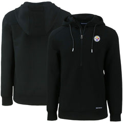 Pittsburgh Steelers Cutter & Buck Primary Mark Roam Eco Recycled Half-Zip Pullover Hoodie - Black on sale