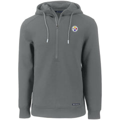 Pittsburgh Steelers Cutter & Buck Primary Mark Roam Eco Recycled Half-Zip Pullover Hoodie - Gray sale