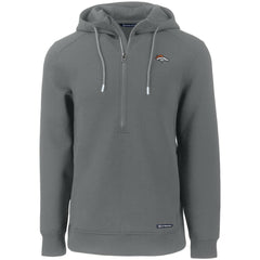 Denver Broncos Cutter & Buck Primary Mark Roam Eco Recycled Half-Zip Pullover Hoodie - Gray sale