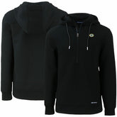 Green Bay Packers Cutter & Buck Primary Mark Roam Eco Recycled Half-Zip Pullover Hoodie - Black for sale