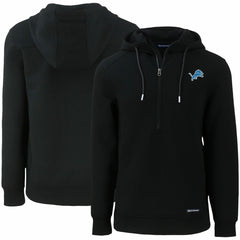 Detroit Lions Cutter & Buck Primary Mark Roam Eco Recycled Half-Zip Pullover Hoodie - Black discount