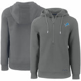 Detroit Lions Cutter & Buck Primary Mark Roam Eco Recycled Half-Zip Pullover Hoodie - Gray for sale