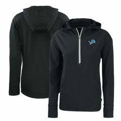 Detroit Lions Cutter & Buck Women's Primary Mark Daybreak Eco Recycled Half-Zip Hoodie - Black on sale