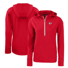Kansas City Chiefs Cutter & Buck Women's Primary Mark Daybreak Eco Recycled Half-Zip Hoodie - Red for sale