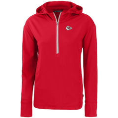 Kansas City Chiefs Cutter & Buck Women's Primary Mark Daybreak Eco Recycled Half-Zip Hoodie - Red for sale