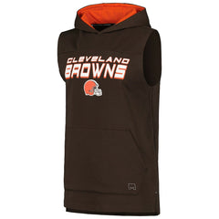 Cleveland Browns MSX by Michael Strahan Captain Sleeveless Hoodie T-Shirt - Brown discount