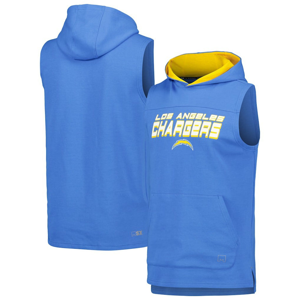 Los Angeles Chargers MSX by Michael Strahan Captain Sleeveless Hoodie T-Shirt - Powder Blue cheap