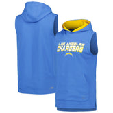 Los Angeles Chargers MSX by Michael Strahan Captain Sleeveless Hoodie T-Shirt - Powder Blue cheap
