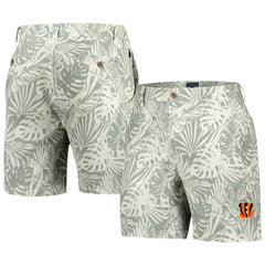 Cincinnati Bengals Margaritaville Sandwashed Monstera Print Amphib Shorts - Gray for sale