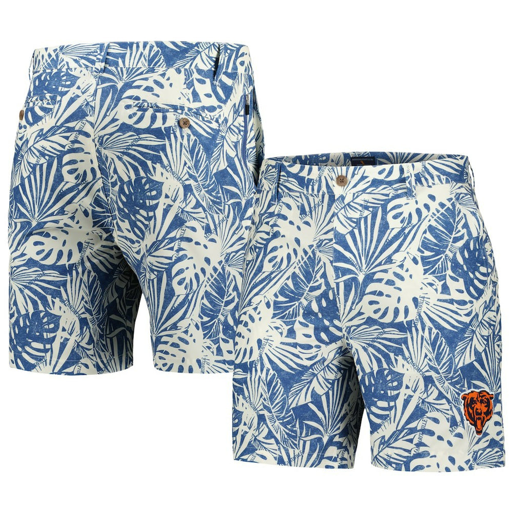 Chicago Bears Margaritaville Sandwashed Monstera Print Amphib Shorts - Navy for sale