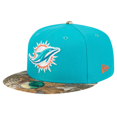 New Era Miami Dolphins Aqua Active Two-Tone Camo 59FIFTY Fitted Hat on sale