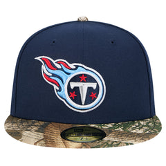 New Era Tennessee Titans Navy Active Two-Tone Camo 59FIFTY Fitted Hat on sale