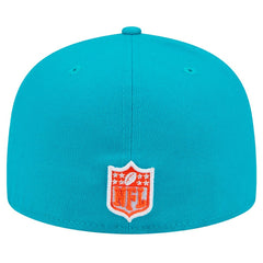 Miami Dolphins New Era Script Sided 59FIFTY Fitted Hat - Aqua online