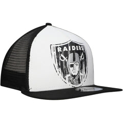New Era Las Vegas Raiders Distressed 9FIFTY A-Frame Snapback Hat - White/Black on sale