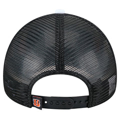 Cincinnati Bengals New Era Sport Night Color Block 9FORTY A-Frame Trucker Adjustable Hat - White/Black on sale