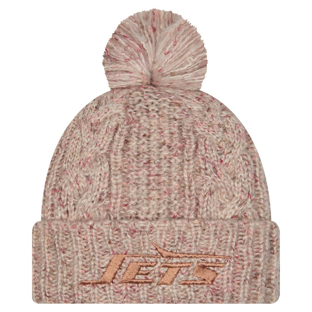 New York Jets New Era Women's Trendy Tone Cuffed Knit Hat with Pom - Stone sale
