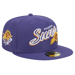 Phoenix Suns Sport Night Script Sided 59FIFTY Fitted Hat - Purple | New Era sale