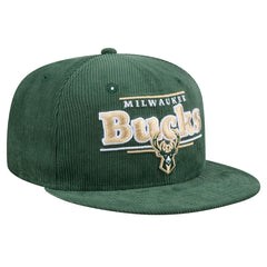 Milwaukee Bucks Throwback Display Corduroy 9FIFTY Snapback Hat - Hunter Green | New Era outlet