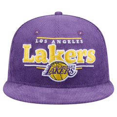 Los Angeles Lakers Throwback Display Corduroy 9FIFTY Snapback Hat - Purple | New Era cheap