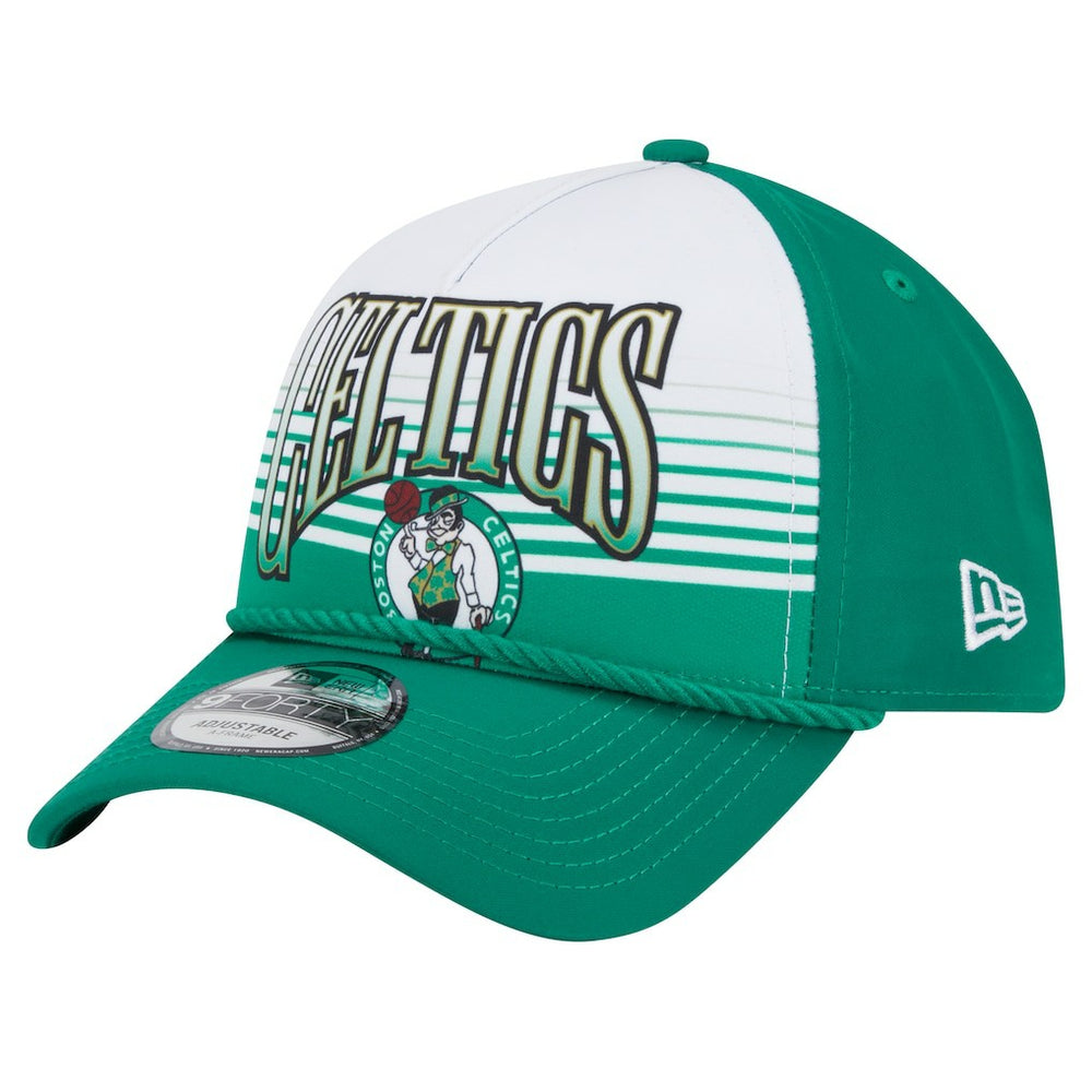 Boston Celtics Kelly Green Throwback Gradient A-Frame 9FORTY Adjustable Hat | New Era discount