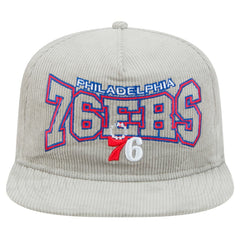 Philadelphia 76ers Throwback Corduroy Golfer Snapback Hat - Gray | New Era shop
