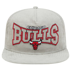 Chicago Bulls Throwback Corduroy Golfer Snapback Hat - Gray | New Era cheap