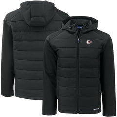Kansas City Chiefs Cutter & Buck Big & Tall Evoke Hybrid Eco Softshell Recycled Full-Zip Hooded Jacket - Black on sale