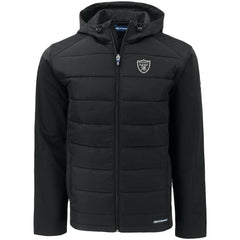 Las Vegas Raiders Cutter & Buck Big & Tall Evoke Hybrid Eco Softshell Recycled Full-Zip Hooded Jacket - Black cheap