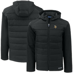 Minnesota Vikings Cutter & Buck Big & Tall Evoke Hybrid Eco Softshell Recycled Full-Zip Hooded Jacket - Black on sale