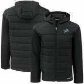 Detroit Lions Cutter & Buck Big & Tall Evoke Hybrid Eco Softshell Recycled Full-Zip Hooded Jacket - Black online