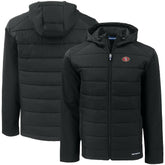 San Francisco 49ers Cutter & Buck Big & Tall Evoke Hybrid Eco Softshell Recycled Full-Zip Hooded Jacket - Black sale