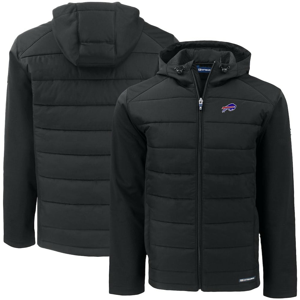Buffalo Bills Cutter & Buck Big & Tall Evoke Hybrid Eco Softshell Recycled Full-Zip Hooded Jacket - Black online