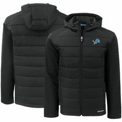 Detroit Lions Cutter & Buck Evoke PrimaLoft Hybrid Eco Softshell Recycled Full-Zip Hooded Jacket - Black sale