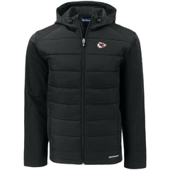 Kansas City Chiefs Cutter & Buck Evoke PrimaLoft Hybrid Eco Softshell Recycled Full-Zip Hooded Jacket - Black on sale