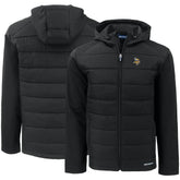 Minnesota Vikings Cutter & Buck Evoke PrimaLoft Hybrid Eco Softshell Recycled Full-Zip Hooded Jacket - Black on sale