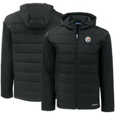Pittsburgh Steelers Cutter & Buck Evoke PrimaLoft Hybrid Eco Softshell Recycled Full-Zip Hooded Jacket - Black cheap