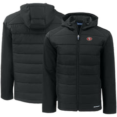 San Francisco 49ers Cutter & Buck Evoke PrimaLoft Hybrid Eco Softshell Recycled Full-Zip Hooded Jacket - Black cheap