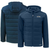 Seattle Seahawks Cutter & Buck Evoke PrimaLoft Hybrid Eco Softshell Recycled Full-Zip Hooded Jacket - College Navy sale