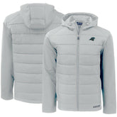Carolina Panthers Cutter & Buck Evoke PrimaLoft Hybrid Eco Softshell Recycled Full-Zip Hooded Jacket - Gray online