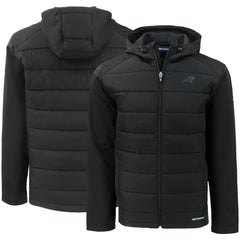 Carolina Panthers Cutter & Buck Evoke PrimaLoft Hybrid Eco Softshell Recycled Full-Zip Hooded Jacket - Black online