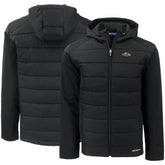 Baltimore Ravens Cutter & Buck Evoke PrimaLoft Hybrid Eco Softshell Recycled Full-Zip Hooded Jacket - Black on sale