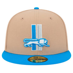 Detroit Lions New Era Throwback Logo Main 59FIFTY Fitted Hat - Tan for sale